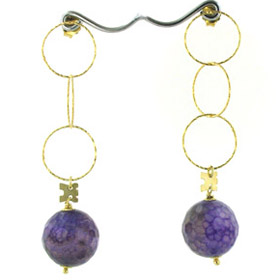 Black and Violet Agate Earrings April