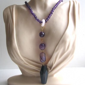 Amethyst and Agate Necklace Lara